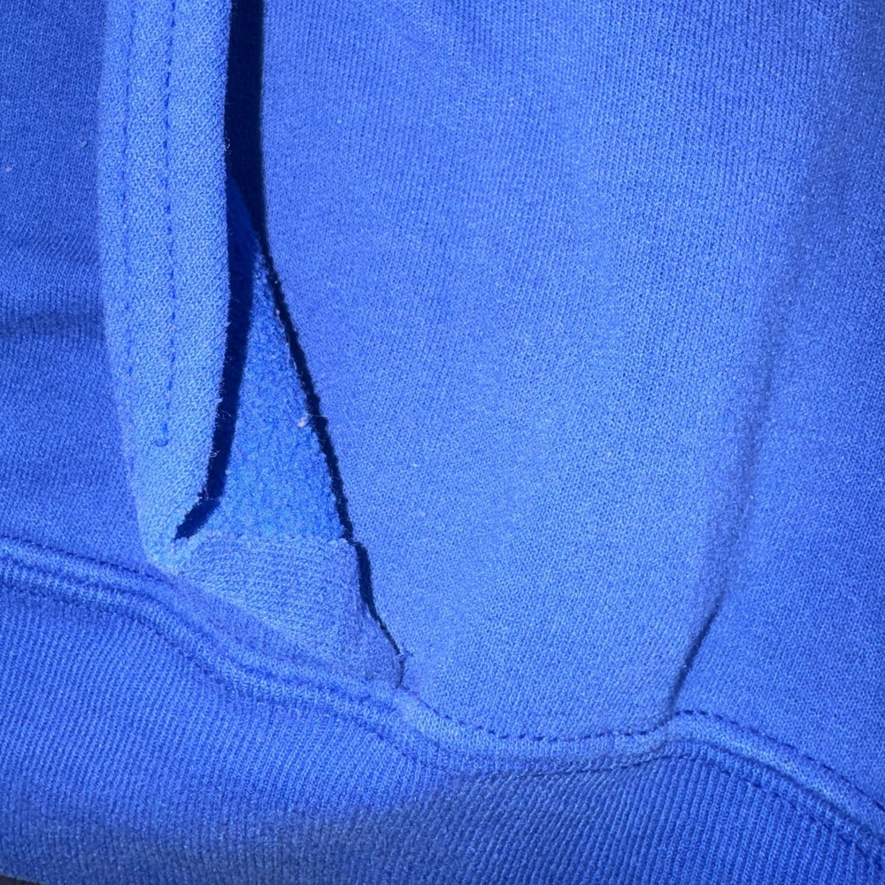 Vintage Jerzees NuBlend Blue P Bulldogs Applique Hoodie Sweatshirt Large - Picture 8 of 13